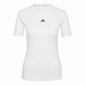 Women’s Short Sleeve T-Shirt Adidas Techfit Training White