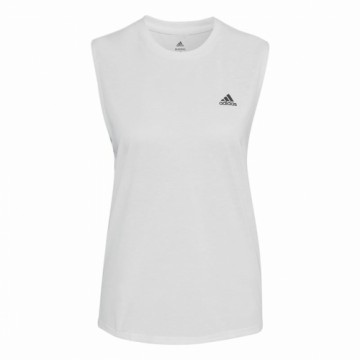 Women's Sleeveless T-shirt Adidas Muscle Run Icons White