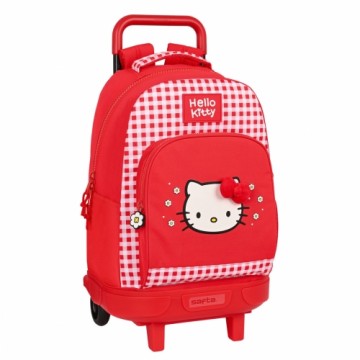 Skolas mugursoma ar riteņiem Hello Kitty Spring Sarkans (33 x 45 x 22 cm)