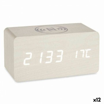 Gift Decor Настольные цифровые часы Белый PVC Деревянный MDF (15 x 7,5 x 7 cm) (12 штук)