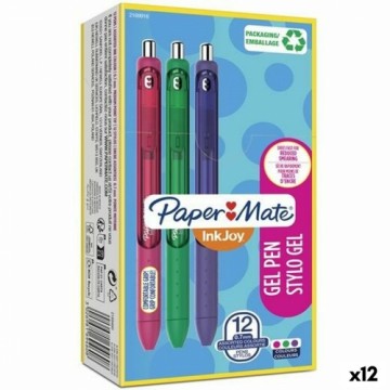 Gel pen Paper Mate Inkjoy TK12 Green Purple Pink 0,7 mm (12 Units)