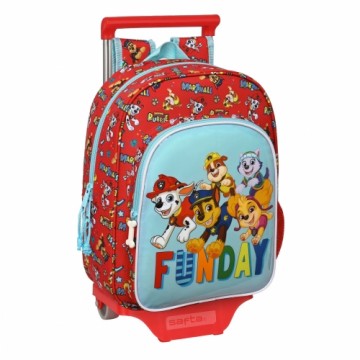 Школьный рюкзак с колесиками The Paw Patrol Funday Красный Светло Синий (26 x 34 x 11 cm)