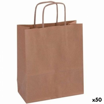 мешки Apli Kraft бумага 18 x 8 x 21 cm Коричневый С ручками 50 штук