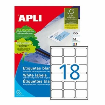 Этикетки для принтера Apli 100 Листья 63,5 x 46,6 mm
