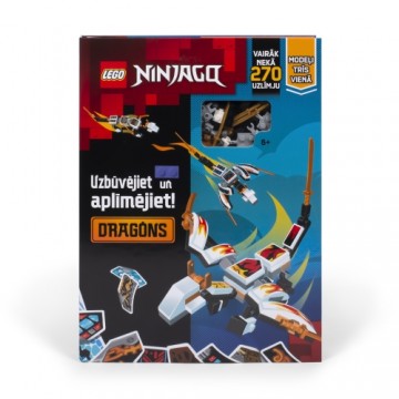 Lego Books LEGO NINJAGO Aktivitāšu grāmata "Konstruē un būvē: Pūķi" (Latviešu valodā)