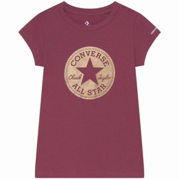Krekls ar Īsām Piedurknēm Bērniem Converse Shiny Graphic Tumši Sarkans
