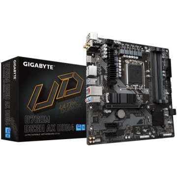 Mainboard|GIGABYTE|Intel B760 Express|LGA1700|Micro-ATX|Memory DDR4|Memory slots 4|2xPCI-Express 3.0 1x|1xPCI-Express 4.0 16x|2xM.2|1xHDMI|2xDisplayPort|2xAudio-In|1xAudio-Out|2xUSB 2.0|3xUSB 3.2|1xUSB-C|1xPS/2|1xRJ45|2xRF-Out|B760MDS3HAXDDR4