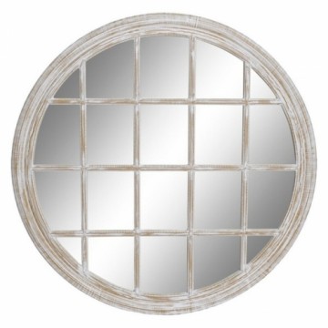 Настенное зеркало DKD Home Decor Стеклянный Белый Железо Деревянный MDF Маринованный (90 x 2 x 90 cm)