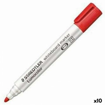 Фетр Staedtler Lumocolor 351-2 Белая доска Красный 10 штук