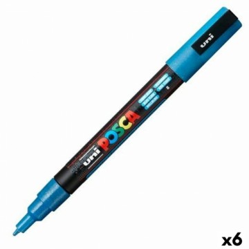 Маркер POSCA PC-3ML Пурпурин Светло Синий 6 штук