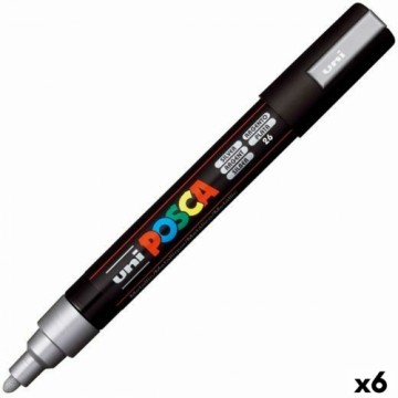 Фетр POSCA PC-5M Серебряный 6 штук