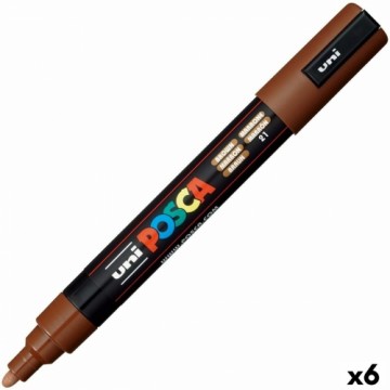 Marķieris POSCA PC-5M Brūns 6 gb.