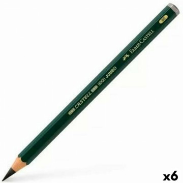 Карандаш Faber-Castell 9000 Jumbo 8B Чёрный (6 штук)