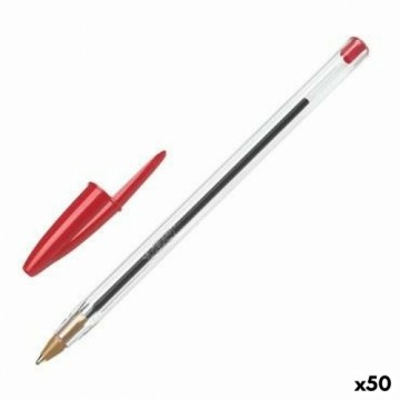 Ручка Bic Cristal оригинал 0,32 mm Красный средний 50 штук