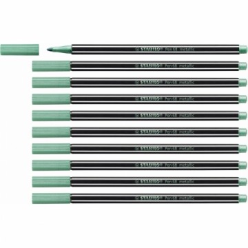 Фетр Stabilo Pen 68 metallic Зеленый 10 штук