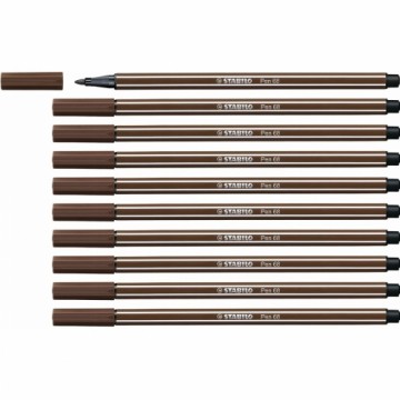 Felt-tip pens Stabilo Pen 68 Brown (10 Pieces)
