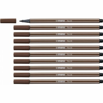 Фетр Stabilo Pen 68 Коричневый 10 штук