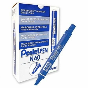 Permanentais marķieris Pentel N60 Zils Alumīnijs 12 gb.