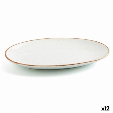 Pasniegšanas Plate Ariane Terra Ovāls Keramika Bēšs (Ø 26 cm) (12 gb.)