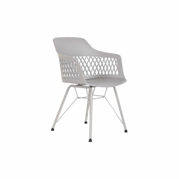 ēdamistabas krēsls DKD Home Decor Metāls Gaiši pelēks polipropilēns (57 x 57 x 80,5 cm)