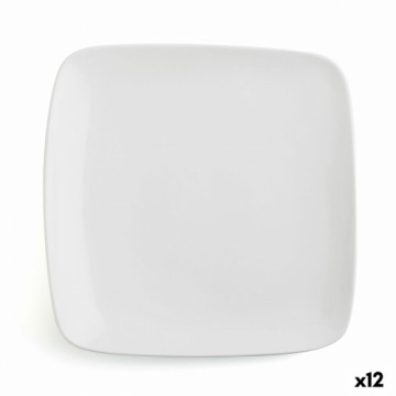 Плоская тарелка Ariane Vital Квадратный Керамика Белый (24 x 19 cm) (12 штук)