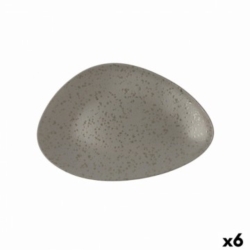 Плоская тарелка Ariane Oxide Trijstūra motīvi Keramika Pelēks (Ø 29 cm) (6 gb.)