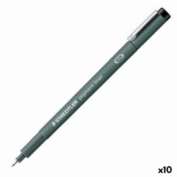 Felt-tip pens Staedtler Pigment Line Black (10 Units)
