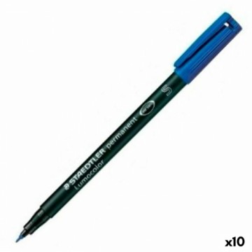 Постоянный маркер Staedtler Lumocolor 313-3 S Синий (10 штук)