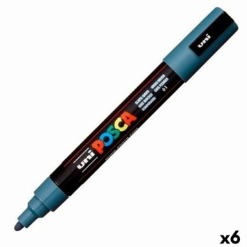 Felt-tip pens POSCA PC-5M Dark grey (6 Units)