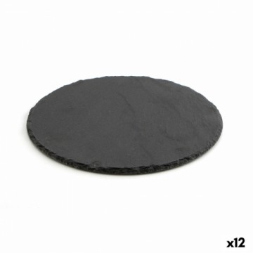 Керамический поднос с эффектом сланца Quid Select Круглый Чёрный (25 cm) (12 штук)
