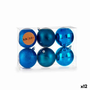 Krist+ Christmas Balls Set Zils Plastmasa (7 x 8 x 7 cm) (12 gb.)