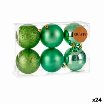 Krist+ Christmas Balls Set Zaļš Plastmasa (Ø 8 cm) (24 gb.)