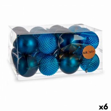 Krist+ Christmas Balls Set Zils Plastmasa (Ø 8 cm) (6 gb.)
