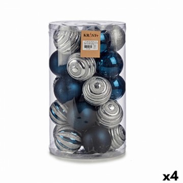 Krist+ Christmas Balls Set Sudrabains Zils PVC (Ø 8 cm) (4 gb.)