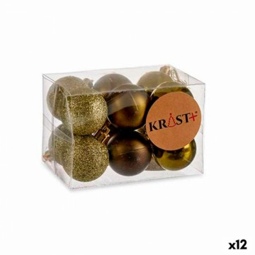 Krist+ Christmas Balls Set Zaļš Plastmasa (4 x 5 x 4 cm) (12 gb.)