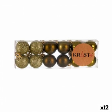 Krist+ Christmas Balls Set Zaļš Plastmasa (3 x 4 x 3 cm) (12 gb.)