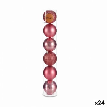 Krist+ Christmas Balls Set Розовый Пластик (8 x 9 x 8 cm) (24 штук)