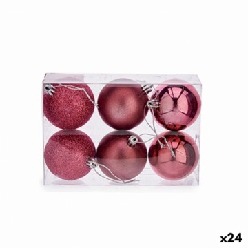 Krist+ Christmas Balls Set Rozā PVC (Ø 8 cm) (24 gb.)