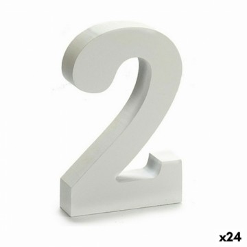 Number 2 Wood White (2 x 16 x 14,5 cm) (24 Units)