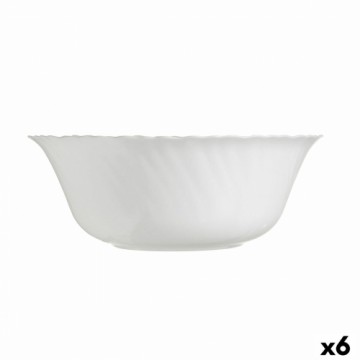 Salad Bowl Luminarc Feston White Glass (25 cm) (6 Units)