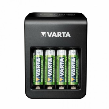 Lādētājs + uzlādējamas baterijas Varta LCD Plug Charger+