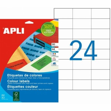 Līmes/Etiķetes Apli    70 x 37 mm Zaļš A4 20 Loksnes