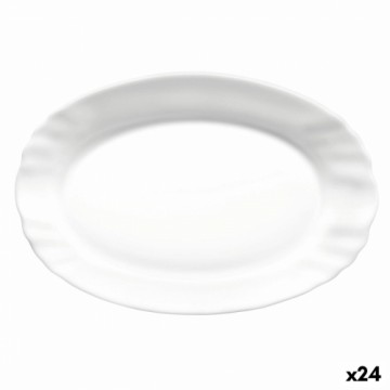 Pasniegšanas Plate Bormioli Rocco Ebro Ovāls Balts Stikls (22 cm) (24 gb.)