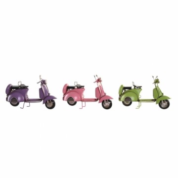 Decorative Figure DKD Home Decor 26 x 10 x 17 cm Pink Lilac Motorbike Green Vintage (3 Pieces)