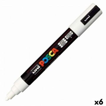 Marķieris POSCA PC-5M Balts 6 gb.