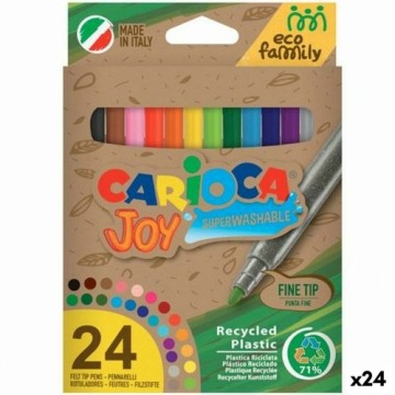 Set of Felt Tip Pens Carioca Joy Eco Family 24 Pieces Multicolour (24 Units)