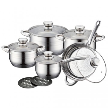 Royalty Line RL-1232: 12 Pieces Stainless Cookware Set