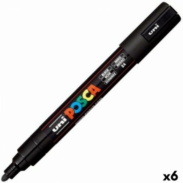 Felt-tip pens POSCA PC-5M Bullet Black (6 Units)