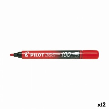 Постоянный маркер Pilot SCA-100 Красный 1 mm (12 штук)