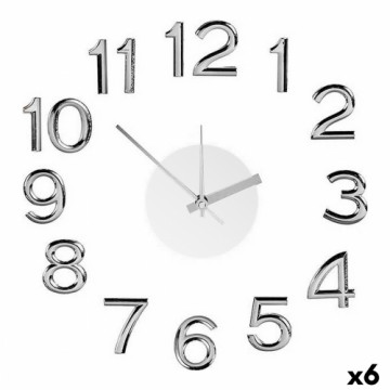 Gift Decor Настенное часы Серебристый Белый Наклейка ABS Резина Eva (Ø 35 cm) (6 штук)